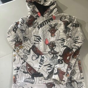 Nike Kids Graphic Hoodie - White and Red